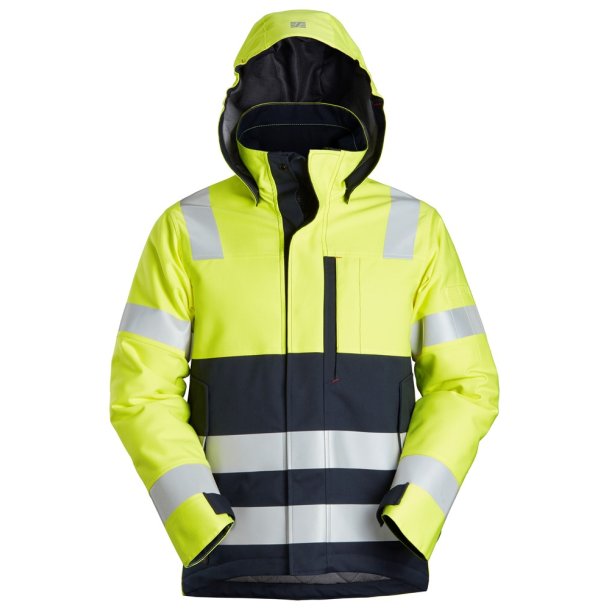 Snickers ProtecWork, flammehmmende High-Vis vinterjakke, gul/navy, klasse 3, model 1163