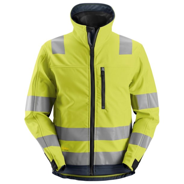 Snickers High-Vis softshelljakke, klasse 3, model 1230, gul/navy - RESTSALG