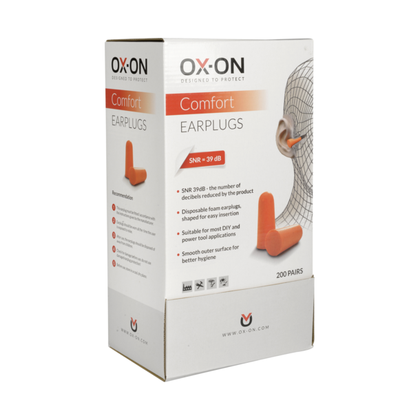 Ox-On Disposable Earplugs Comfort, 200 par repropper