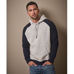 Tee Jays 5432 two-tone hooded sweatshirt, heather grey/dark grey - OUTLET