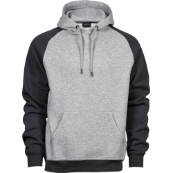 Tee Jays 5432 two-tone hooded sweatshirt, heather grey/dark grey - OUTLET