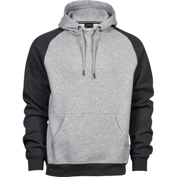 Tee Jays 5432 two-tone hooded sweatshirt, heather grey/dark grey - OUTLET