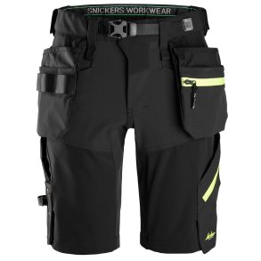 Snickers FlexiWork softshell stretch arbejdsshorts+ med hylsterlommer, model 6140