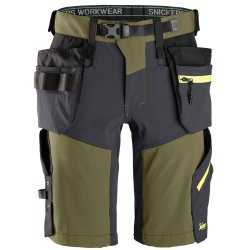 Snickers FlexiWork softshell stretch arbejdsshorts+ med hylsterlommer, model 6140