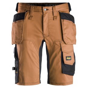 Snickers AllroundWork, Stretch shorts med hylsterlommer, brun/sort, 6141