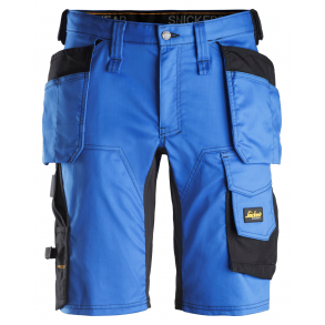 Snickers AllroundWork, Stretch shorts med hylsterlommer, true blue/sort, 6141