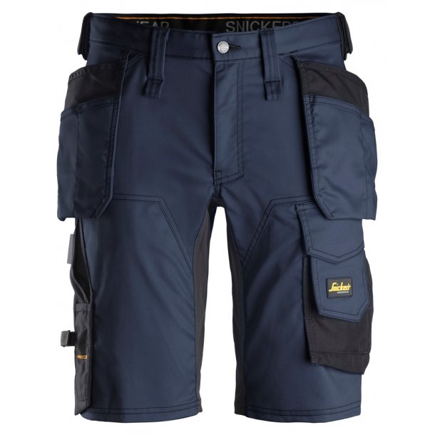 Snickers AllroundWork, Stretch shorts med hylsterlommer, navy/sort, 6141