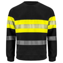 Projob 6129 sweatshirt, sort/gul, klasse 1