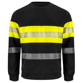 Projob 6129 sweatshirt, sort/gul, klasse 1