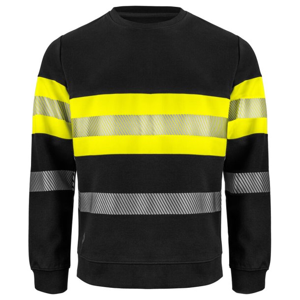 Projob 6129 sweatshirt, sort/gul, klasse 1