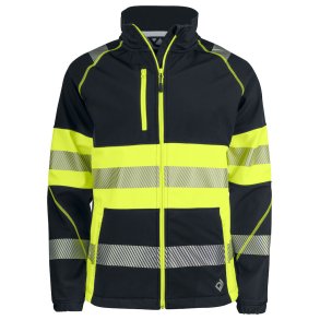 Projob softshell jakke, sort/gul, klasse 1, model 6443