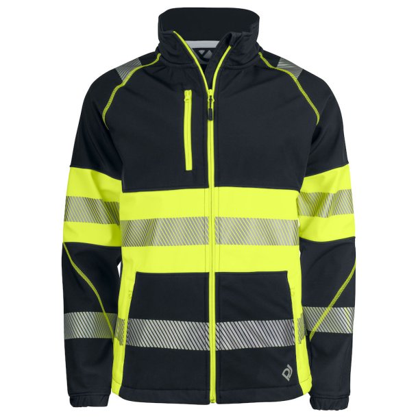 Projob softshell jakke, sort/gul, klasse 1, model 6443