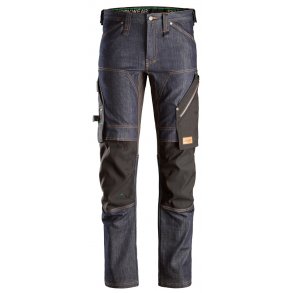 Snickers FlexiWork, Denim arbejdsbuks+, denim/sort, model 6956