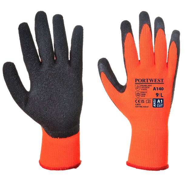 Portwest A140 Termal Grip handske, orange/sort