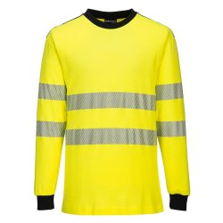 Portwest FR701 - WX3 flammehmmende hi-vis T-shirt Gul/Sort