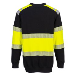 Portwest FR716 - PW3 Flammehmmende klasse 1 sweatshirt, Gul/Sort